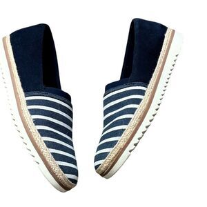 Clark’s collection Serena Paige Navy & White Striped Canvas Slip on Shoes